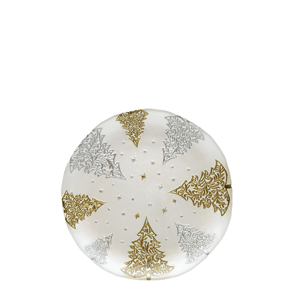 Forest Dream 21cm Glass Plate, Gold & Silver