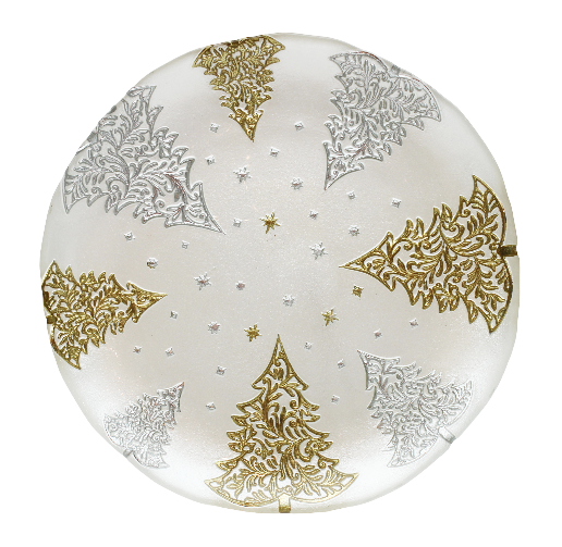 Forest Dream 21cm Glass Plate, Gold & Silver