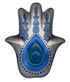 Charmed Glass Evil Eye Plate, Silver