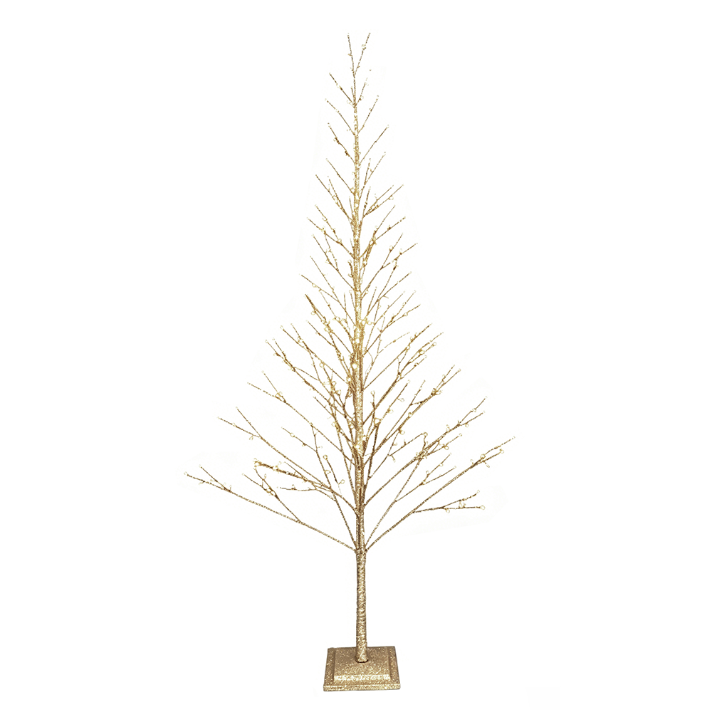 Champagne Glitter Tree 270cm/106in |360 Warm White LED Lights