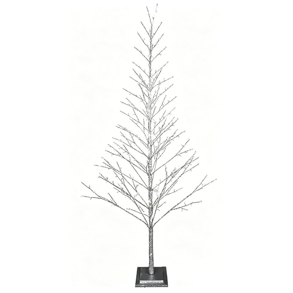 Silver Glitter Tree 270cm/106in |360 Warm White LED Lights