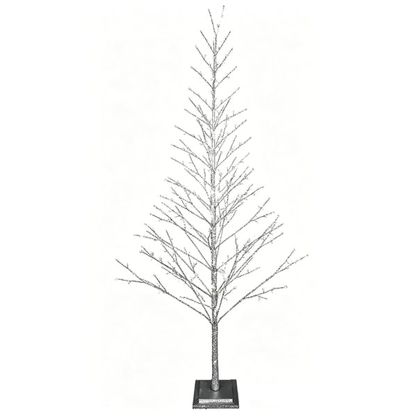 Silver Glitter Tree 270cm/106in |360 Warm White LED Lights