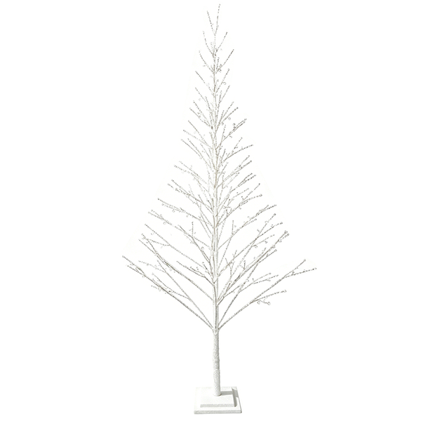 White Glitter Tree 270cm/106in |360 Warm White LED Lights