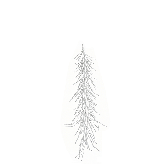 Silver Glitter Garland with Remote 180cm/71" | 126 Warm White LED Lights
