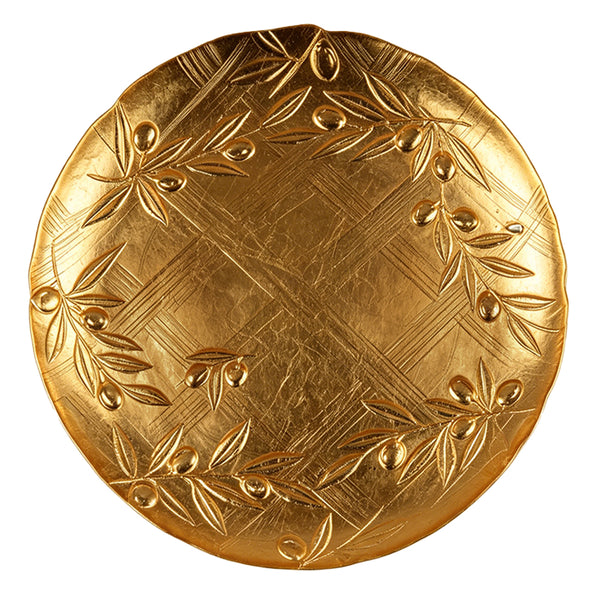 Toscana 33cm Gold Leaf Plate