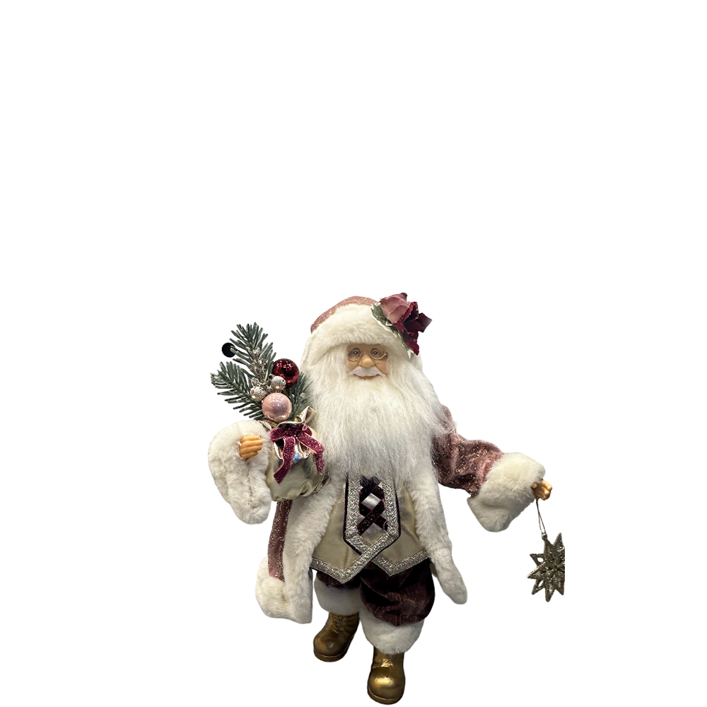 Festive Santa 45cm with Blush Coat