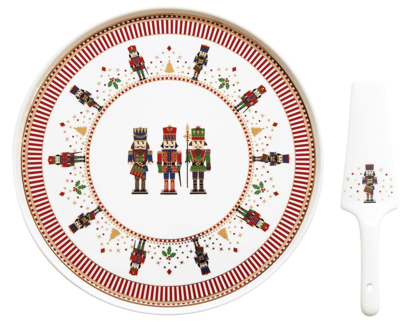 Nutcrackers 32cm (12.6in) Cake Plate with Server