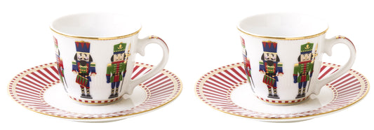 Nutcrackers 80ml (2.7oz) Espresso Cup & Saucer Set of 2
