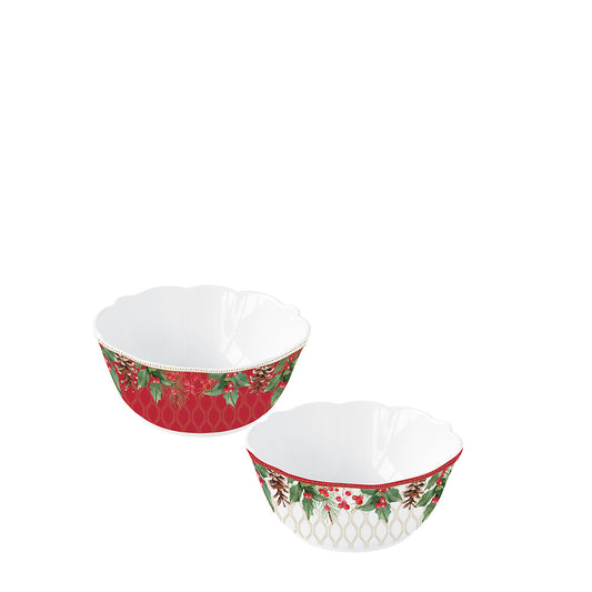 Christmas Berries 14cm (5.5in) Set of 2 Bowls