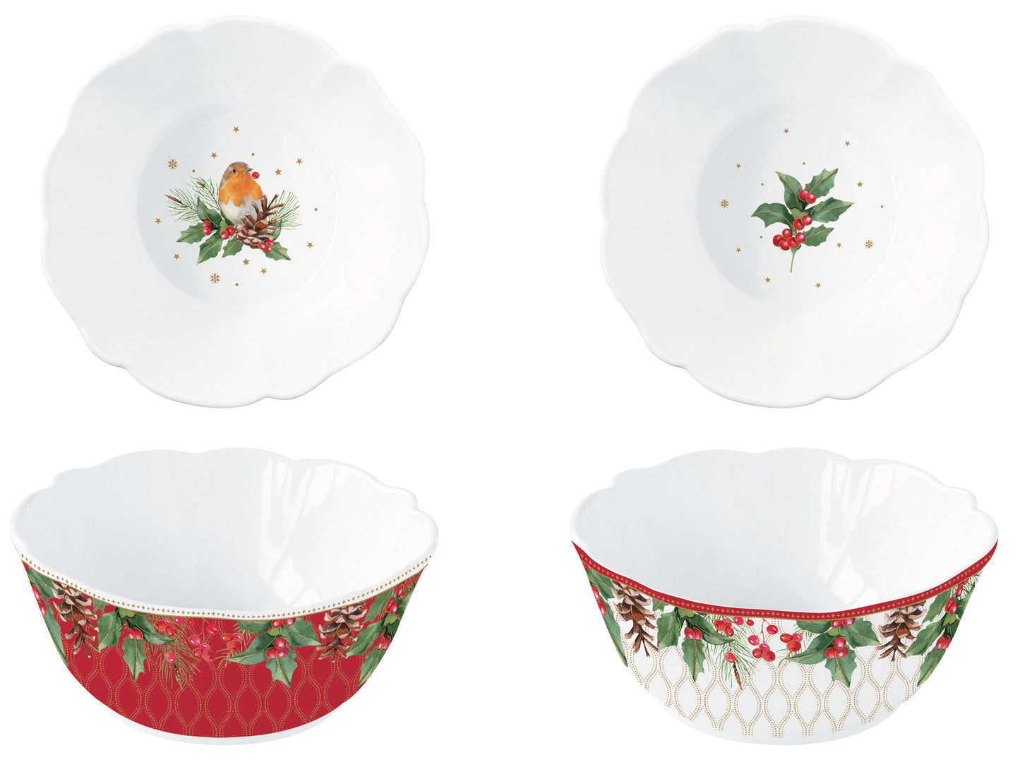 Christmas Berries 14cm (5.5in) Set of 2 Bowls