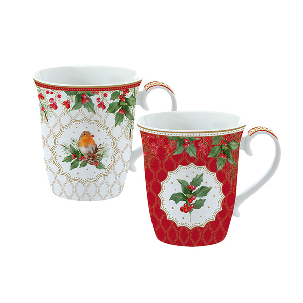 Christmas Berries 275ml(9.3oz) Mugs Set of 2