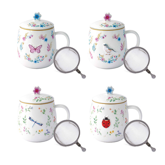 Fancy Garden 450ml (15oz) Infuser Mug (Assorted)