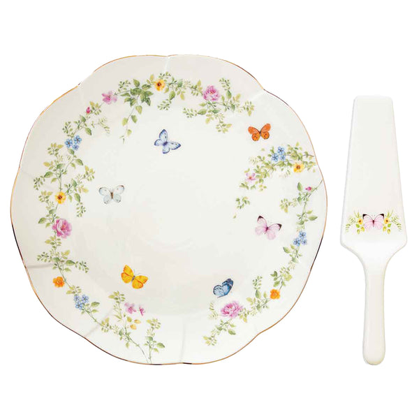 Dancing Butterflies 32cm (12.5in) Cake Plate with Server