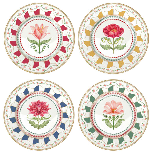 Flowery 19cm (7.5in) Dessert Plates Set of 4