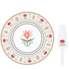 Flowery 32cm (12.6in) Cake Plate with Server