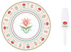 Flowery 32cm (12.6in) Cake Plate with Server