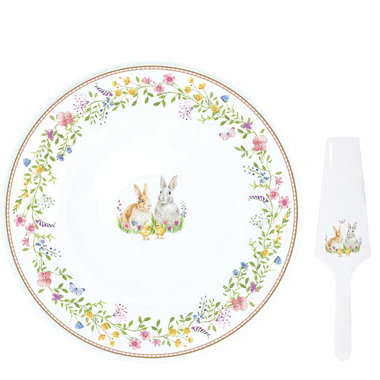 Happy Easter 32cm (12.6in) Cake Plate with Server