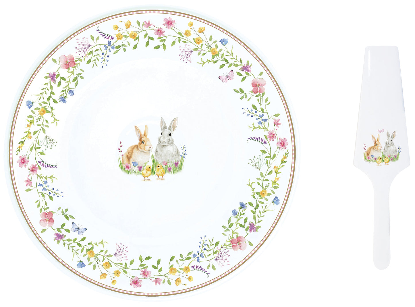Happy Easter 32cm (12.6in) Cake Plate with Server