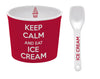 Keep Calm Ice Cream Bowl with Spoon Red
