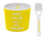 Keep Calm Ice Cream Bowl with Spoon Yellow