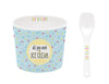 On Fleek Ice Cream Bowl with Spoon Blue