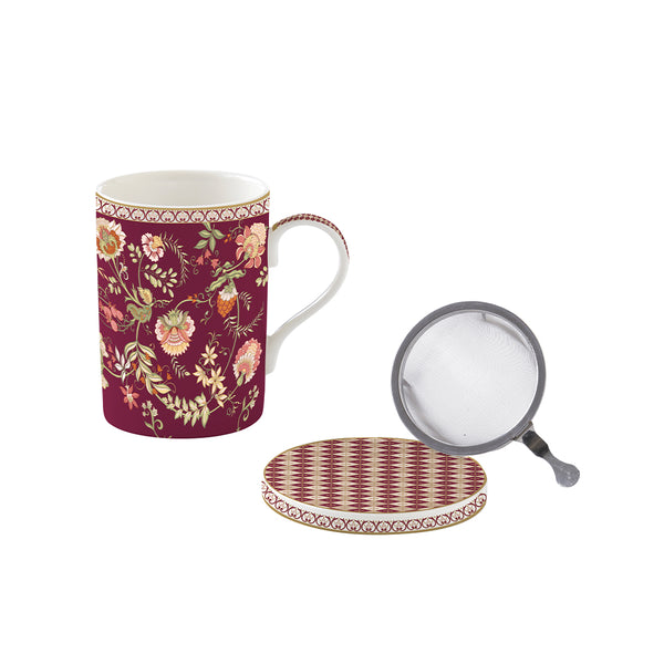 Magie D'Orient 350ml (12oz) Infuser Mug Burgundy