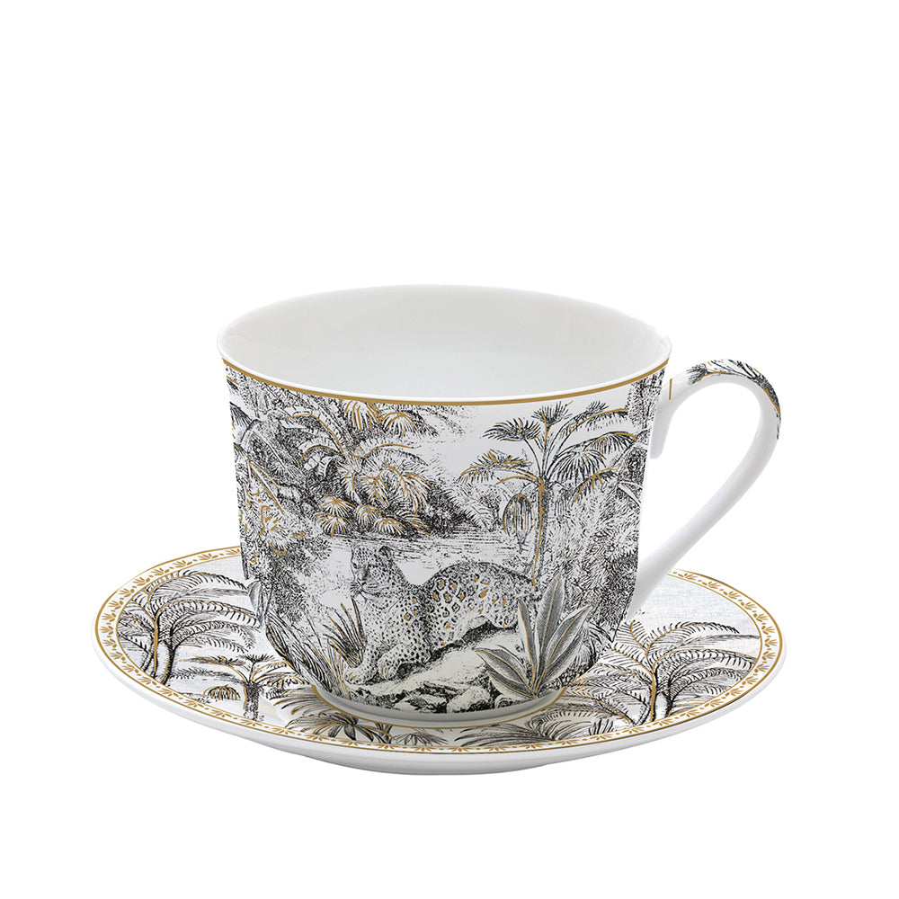 Retro Jungle 400ml (13.5oz) Breakfast Cup & Saucer
