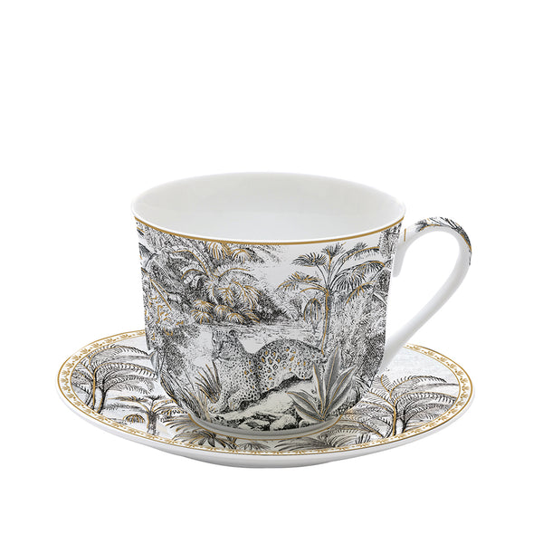 Retro Jungle 400ml (13.5oz) Breakfast Cup & Saucer