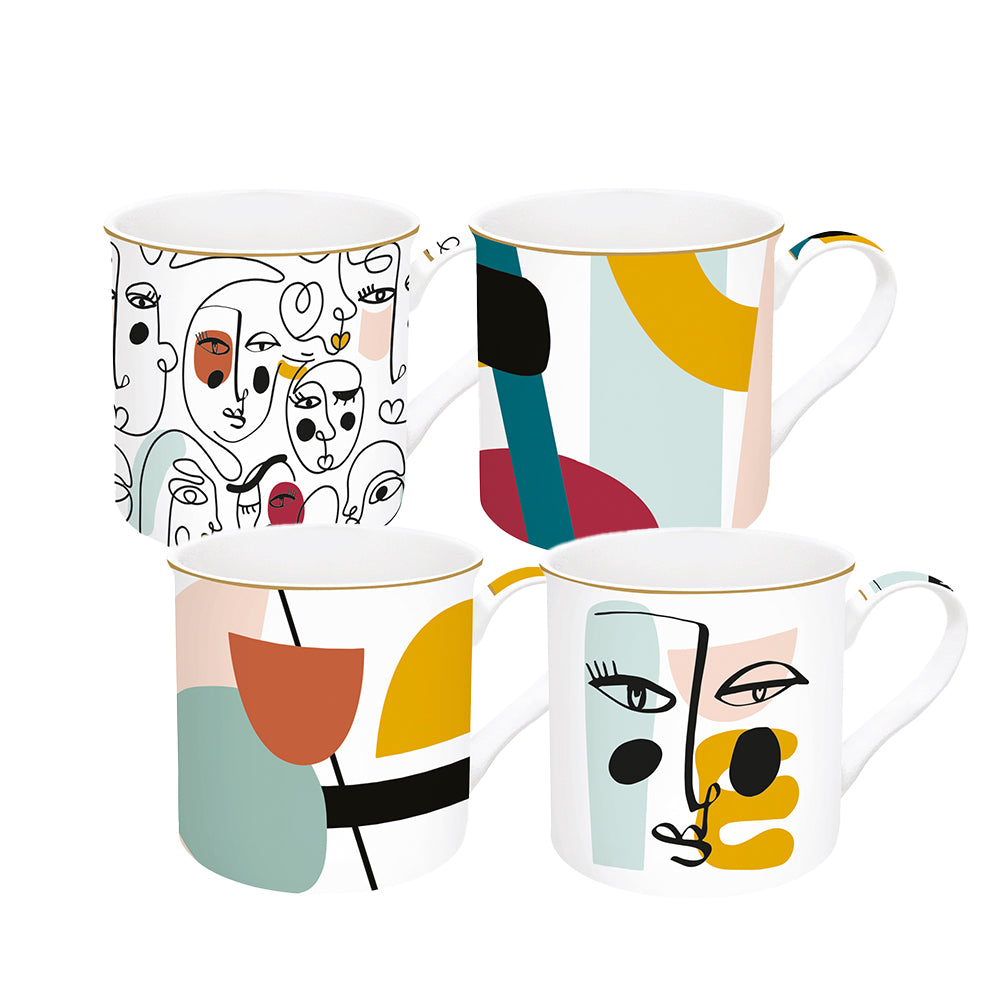 Modernism 300ml (10oz) Set of 4 Mugs