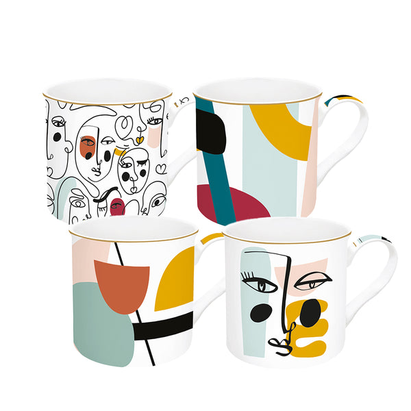 Modernism 300ml (10oz) Set of 4 Mugs