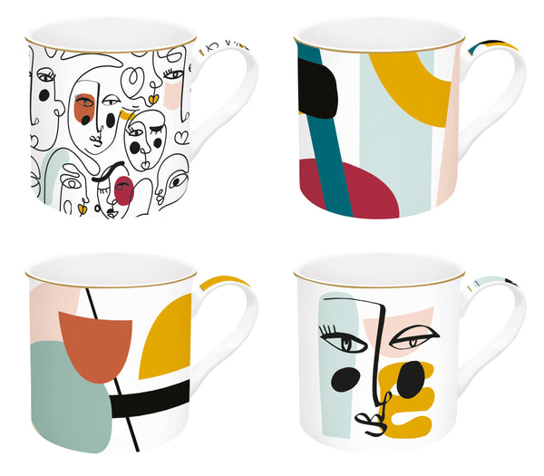 Modernism 300ml (10oz) Set of 4 Mugs