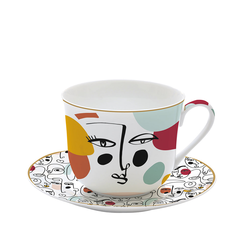 Modernism 400ml (13.5oz) Breakfast Cup & Saucer
