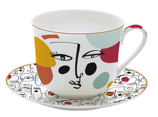 Modernism 400ml (13.5oz) Breakfast Cup & Saucer