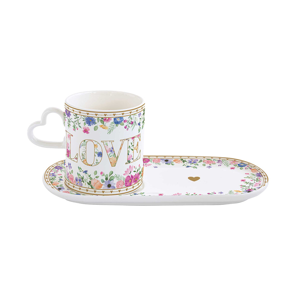 Mon Amour 320ml (10.8oz) Mug with Plate