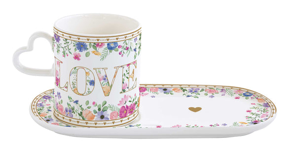 Mon Amour 320ml (10.8oz) Mug with Plate