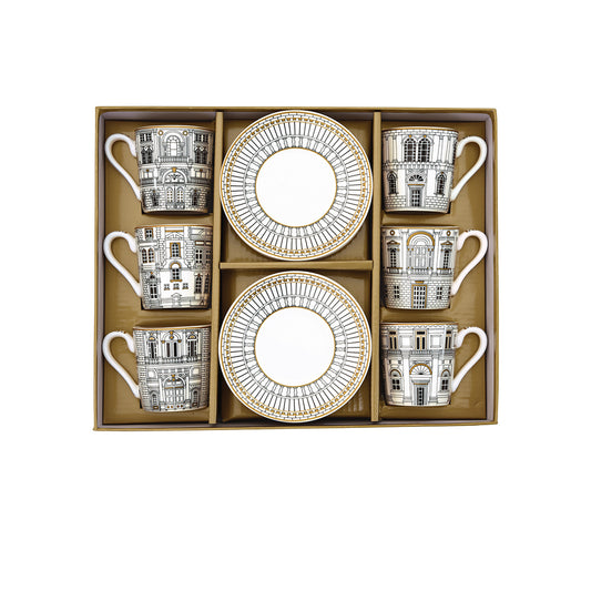 Palazzo 100ml (3.4oz) Espresso Cup & Saucer Set of 6