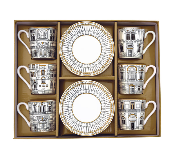 Palazzo 100ml (3.4oz) Espresso Cup & Saucer Set of 6