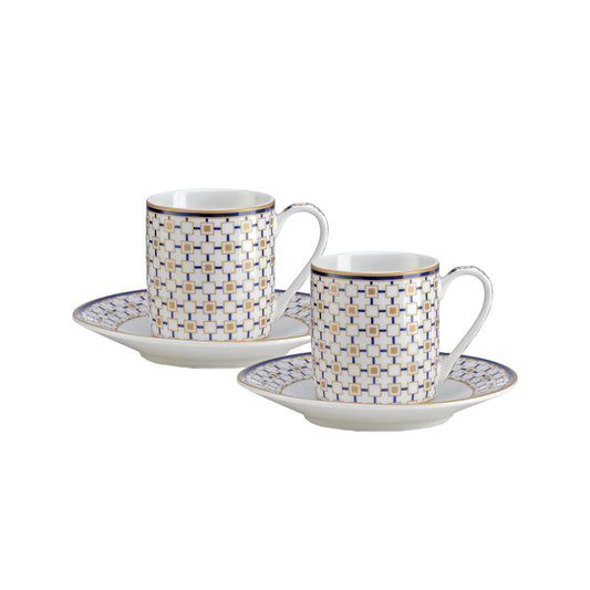 POZZI Charles 80ml (2.7oz) Espresso Cup & Saucer Set of 2
