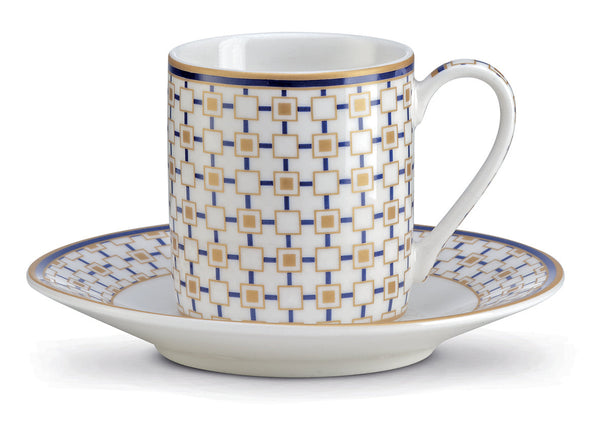 POZZI Charles 80ml (2.7oz) Espresso Cup & Saucer Set of 2