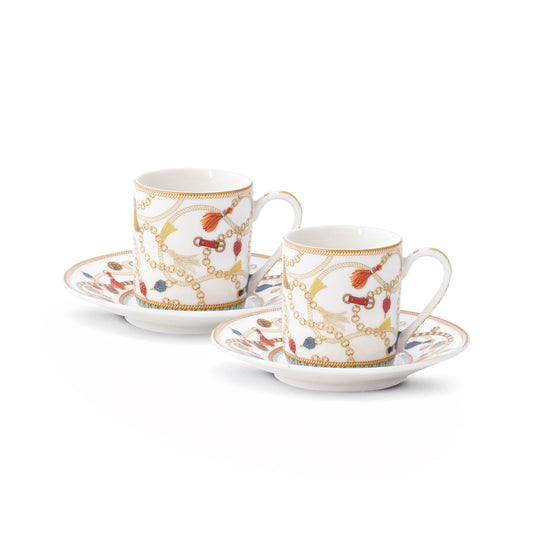 POZZI Cheval 80ml (2.7oz) Cup & Saucer Set of 2