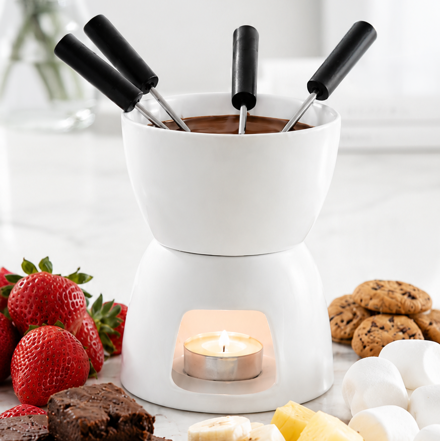 Dulce 230ml (7.8oz) Fondue with 4 Fondue Forks