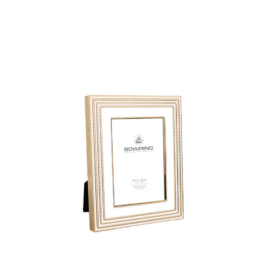 Carson White/Gold Accent 5 x 7in Frame