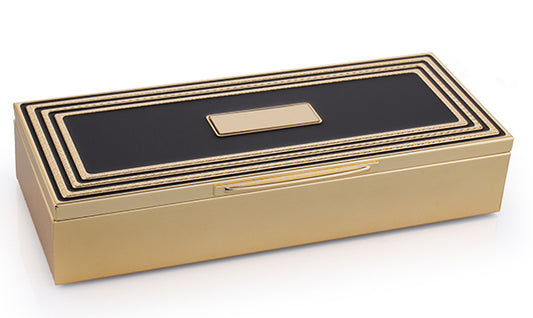 Carson Trinket Box with Black & Gold Accents
