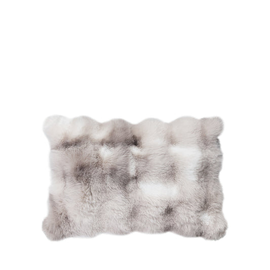 Plush Faux Fur 12" x 18" Pillow,Warm Grey