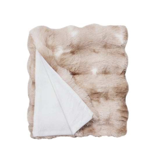 Plush Faux Fur 50" x 60" Throw,CARAMEL
