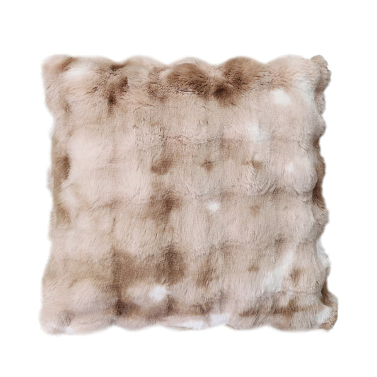 Plush Faux Fur 22" x 22" Pillow,CARAMEL