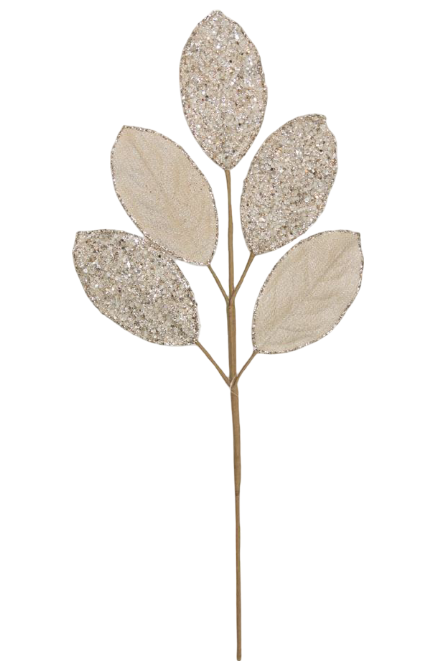 Leaf Stem Champagne Microbeads 63cm