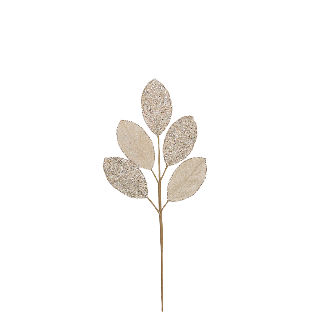 Leaf Stem Champagne Microbeads 63cm