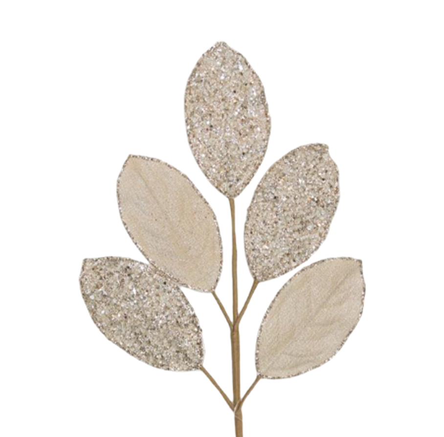 Leaf Stem Champagne Microbeads 63cm