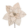 Poinsettia 31x50cm Champagne Velvet with Glitter